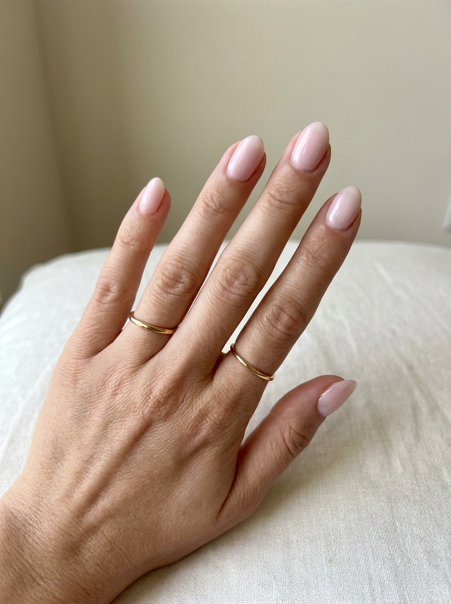 Milky Pink Clean Girl Nails als Milky Nails Inspiration 2026